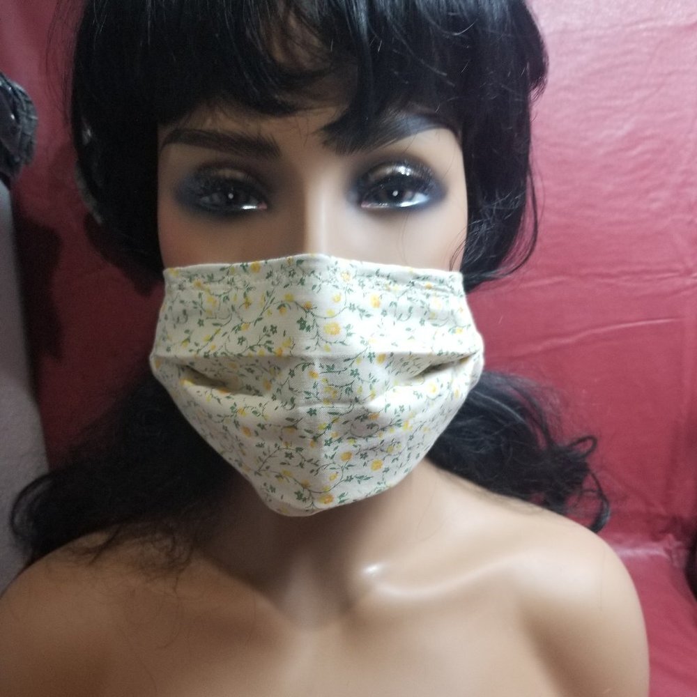 Cloth Face Mask with Silver/Copper Filters-Roses